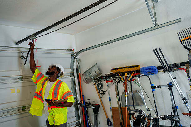 Professional Garage Door Panel Replacement technician working in Maple Lake, MN